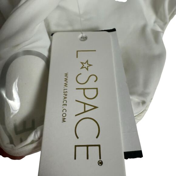 L*Space Court White Crossover V Waist Ribbed High Leg Bikini Swim Bottoms XS - Picture 8 of 10